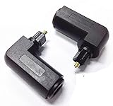 CERRXIAN 2-Pack Toslink 90 Degree Digital Optical Audio Cable Adapter Male to Female