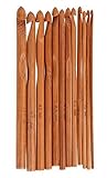 ZXUY 12pcs 6" Bamboo Handle Crochet Hook Knit Craft Knitting Needle Weave Yarn 3-10mm