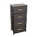 Home Dresser｜Storage Organizer｜Storage Tower｜Wood Top｜Removable Drawers｜Non-Woven Synthetic Fabric｜Height Adjustable Feet｜Organizer Unit for Bedroom,LivingRoom,Hallway,Entryway (4 Drawers -Espresso)
