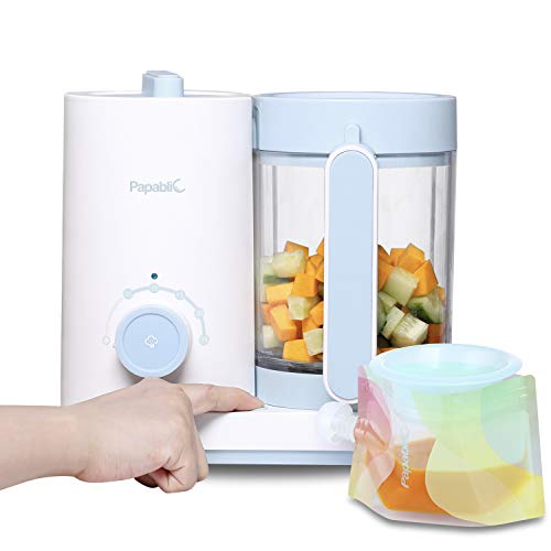 Papablic All In 1 Baby Food Maker Steam Cooker Blender Puree Grinder Comes With 6 Reusable Meal Storage Pouches Stainless Steel Steam Basket And Rice Cooker Baby Amazon Com