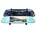 AUKEY Dash Cam Mirror 6.8" LCD Touchscreen Car Camera with Backup Camera and Parking Mode 1080p 170&deg; Front Camera and 720p 160&deg; Water-Resistant Rear Camera-Blue