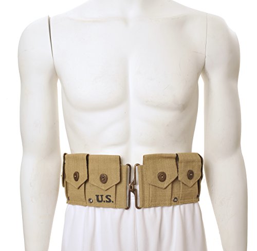 World War Supply US M1923 M1 Garand Cartridge Belt Khaki Marked JT&L 1942 up to 49" waist