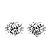 Tabwing 925 Sterling Silver imitation Diamond Crystal Inlaid Cat Stud Earrings (White)
