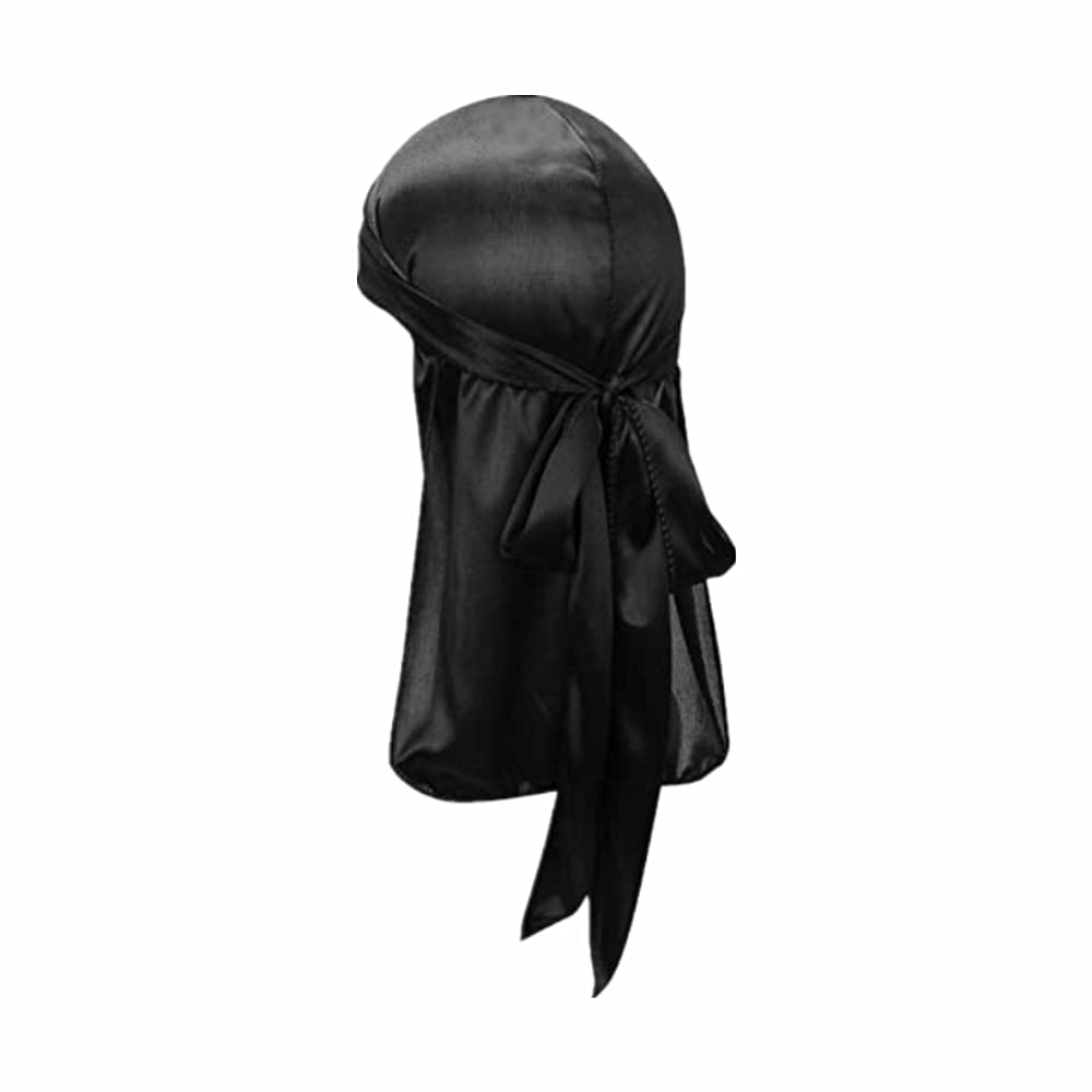 Voarge Satin Night Hair Scarf, Silky Fabric for Men, Black, Silky Wavy Head for Men, Night Cap Anti Break - Care Your Hair