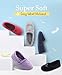 ULTRAIDEAS Women's Comfy Memory Foam Cotton Knit Slippers, Ladies' Plush Terry Lining Loafer Lightweight House Shoes with Indoor Outdoor Anti-Skid Rubber Sole (M /7-8 B(M) US, Black)