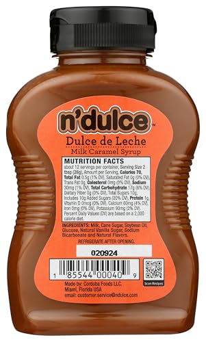 N’DULCE DULCE DE LECHE MILK CARAMEL SYRUP, 12 OZ