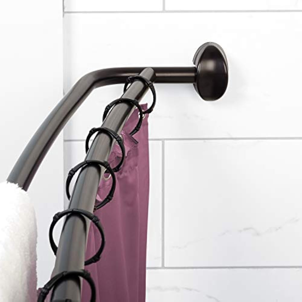 Zenna Home E35604Hb Neverrust Aluminum Double Curved Shower Curtain Rod