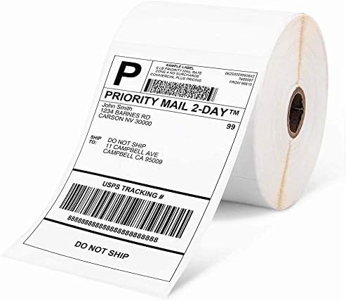 Generic Thermal Shipping Label Sticker Roll 4" x 6" White (Pack of 500) Labels for Address Mailing Postage Easy-Peel Blank Shipping Labels