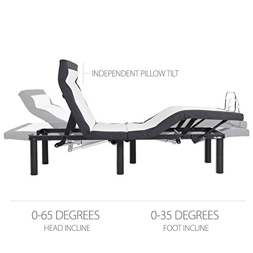 Adjustable Bed Frame with Head Tilt, Massage, Anti-Snore, Zero Gravity, Dual USB Charging Station, Under Bed Nightlight, Wireless Remote Head and Foot Incline (Twin XL) - Thumbnail 3