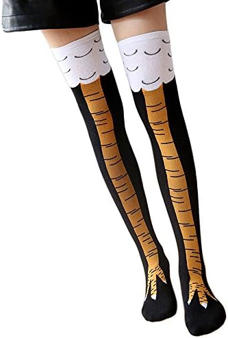 Crazy Funny Chicken Leg Pattern Design Women Knee High Casual Socks