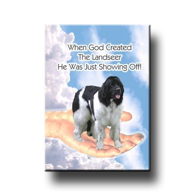 Landseer God Showing Off Fridge Magnet