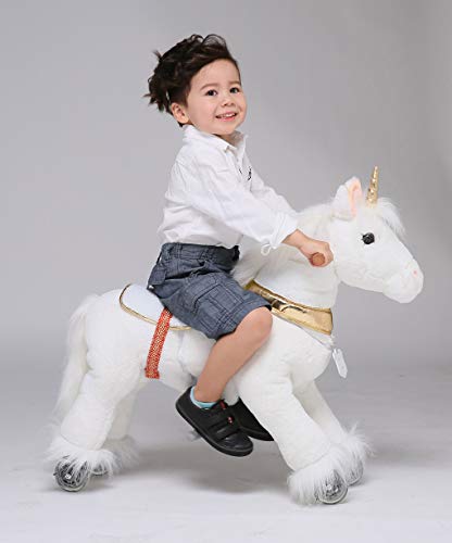 UFREE Horse Action Pony, Walking Horse Toy, Rocking Horse with Wheels Giddy up Ride on for Kids Aged