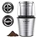 CHULUX Electric Spices and Coffee Grinder with 2.5 Ounce Two Detachable Cups for Wet/Dry Food,Powerful Stainless Steel Blades and Cleaning Brush