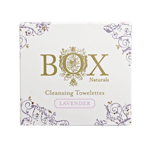 BOX Naturals Lavender Towelettes 12 Pack for Face and Body - Wet Wipes