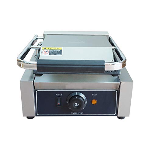 Proshopping 1800W Commercial Electric Sandwich Press Grill, Large Stainless Steel Panini Maker, Non Stick Panini Press Griddle Machine, Grooved Plates, 110V - for Paninis, Hamburgers, Steaks, Bacons