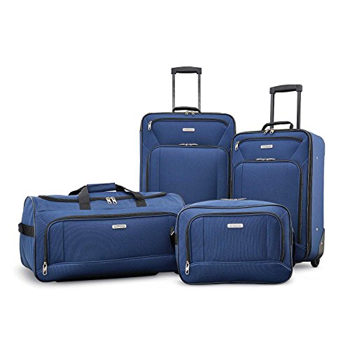 American Tourister Fieldbrook XLT 4pc Set (bb/Wh Dfl/ 21/25 Upright), Navy
