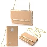 Note 4 Case,Canica Elegant Womans Handbag Design Wallet Leather Case Cover For Samsung Galaxy Note 4 With Strap Gold