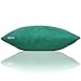 PONY DANCE Blue Velvet Pillow Covers Couch Soft Rectangle Cushion Cover Sham for Chair/Sofa/Bed Including Hidden Zipper Design, Peacock Blue, 12 x 20 (30 x 50 cm), Set of 1