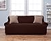 Home Fashion Designs Form Fit, Slip Resistant, Stylish Furniture Shield/Protector Featuring Lightweight Corduroy Fabric. Lucia Collection Basic Strapless Slipcover Brand. (Sofa, Chocolate)