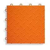 BlockTile B1US4927 Garage Flooring Interlocking Tiles Diamond Top Pack,  Orange, 27-Pack
