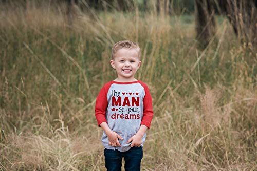7 ate 9 Apparel Boy's Valentine's Day Toddler Vintage Baseball Tee 2T Red and Grey - Thumbnail 4