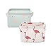 Storage Bins Storage Baskets Flamingo Prited Collapsible Toy Organizer for Kid's Toys, Makeup, Books, Set of 2