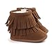Voberry Baby Toddler Girls Boys Winter Warm Snow Boot Tassels Trimmed Boots Outdoor (0~6Month, Khaki)