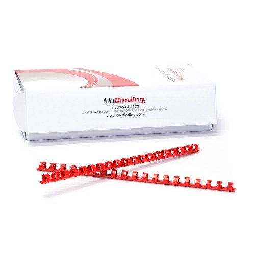 Red Plastic Binding Combs - 100pk (9/16" - 105 Sheets)