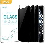 pehael Privacy Screen Protector for iPhone 11 Pro iPhone X iPhone Xs, Anti Spy Black Tempered Glass, Full Coverage, Case Friendly [3 Packs](5.8 inch)