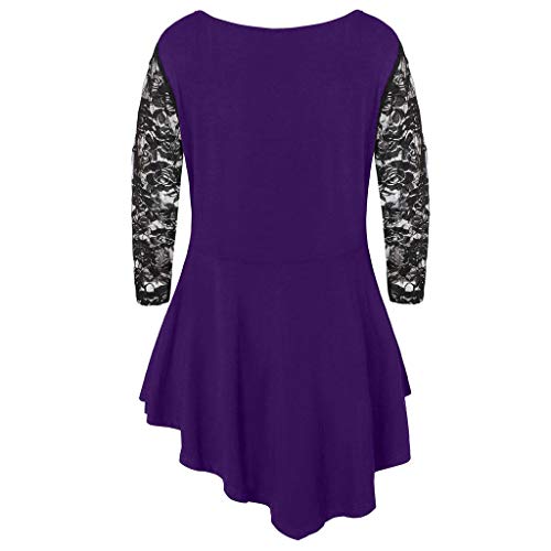 ZEELIY-Damen-Groe-Gren-Oberteile-Sommer-Mode-Frauen-Chiffon-Bnder-Laterne-halbe-Hlse-Mesh-Perspektive-Tops