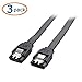 Cable Matters 3-Pack Straight SATA Cable - 24 Inch, SATA III 6Gbps Data Cable for SSD, HDD, CD/DVD Drives, Hard Drive, Optical Drive, Gaming PC, Desktop, Motherboard, Black