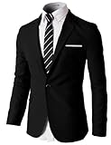 H2H Mens Slim Fit Single One Button Blazer Jackets with Pocketchief Trim