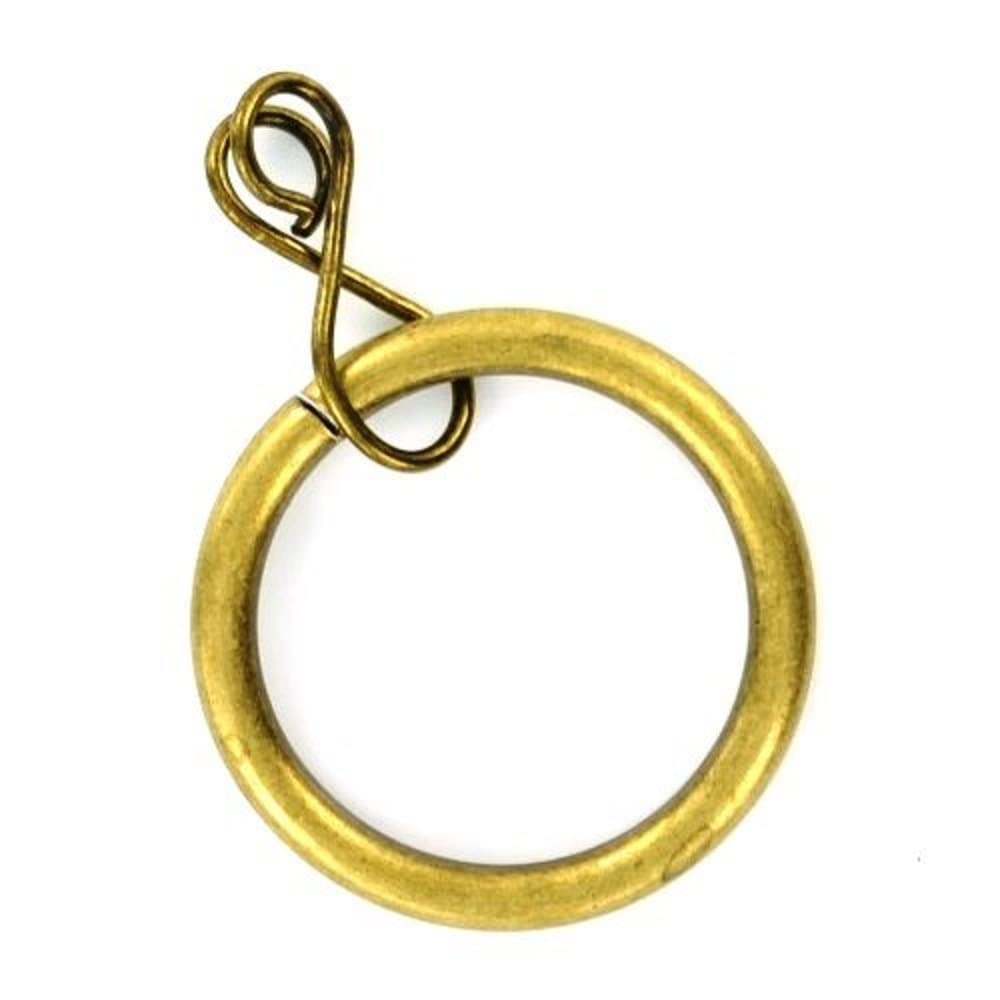 Merriway BH05389 (24 Pcs) Curtain Drapery Pole Rod Ring Loose Eye Brass Antique Inner Dimension 25mm - Pack of 24 Pieces