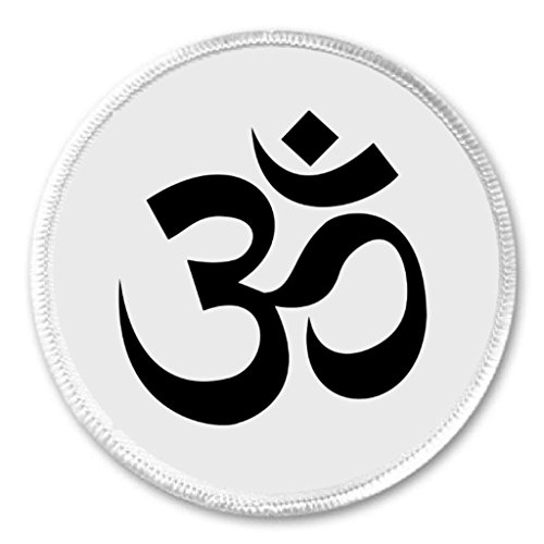 OM Symbol (black & white) 3" Sew On Patch AUM Mantra Sacred Spiritual