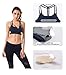 QUEENIEKE Women's Light Support Double-T Back Wirefree Pad Yoga Sports Bra Size M Color Dark Navy