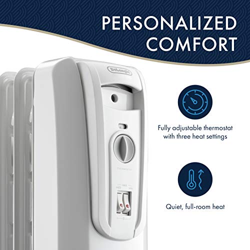 DeLonghi OilFilled Radiator Space Heater, Full Room Quiet 1500W
