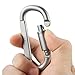 Makhry 6PCS Aluminum D-Ring Locking Carabiner Clip Spring Snap Hook Camping Hooks Keychain Carabiner Hooks (Silver)