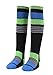 Kids'Merino Wool Ski Socks w/Moisture-Wicking Full Terry Ski Socks for Kids Youth Ski Socks Ski Socks Girls, Blue/Lime/Charcoal Stripe, 9-12 Years