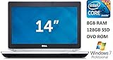 Dell Latitude E6430 14-inch Business Laptop (Intel Core i5 Processor, 8GB DDR3 RAM, 128GB SSD, DVD, Windows 7 Pro), Gray (Certified Refurbished)