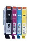 HP 564 Ink Cartridges, Black, Cyan, Magenta, and Yellow (Foil Packaging Not in Retail Box)