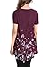 BaiShengGT Women's V-Neck Short Sleeve Flared Printed Tunic Top Medium Purple Floral