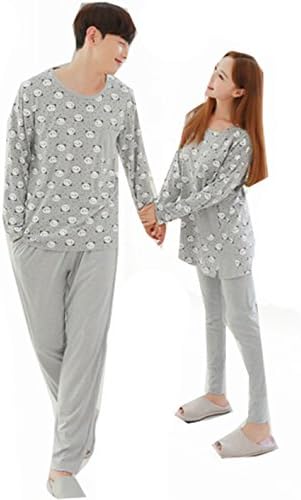 Km Couples Panda Korean Style Splice Leisure Pullover Pajamas Set (Male L)