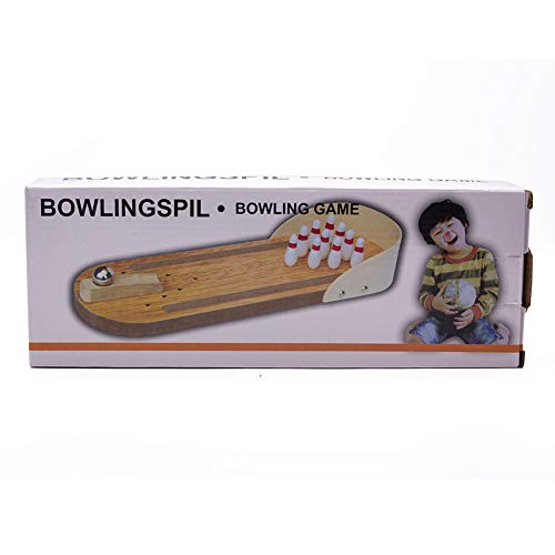 Indoor Wooden Mini Bowling Game Set - Best Family Party Desktop Toys for Kids Adults Wood Finger Hand Stress Relief and Kill Time Toys Home Office Decor Board Games Desk Tabletop Toy