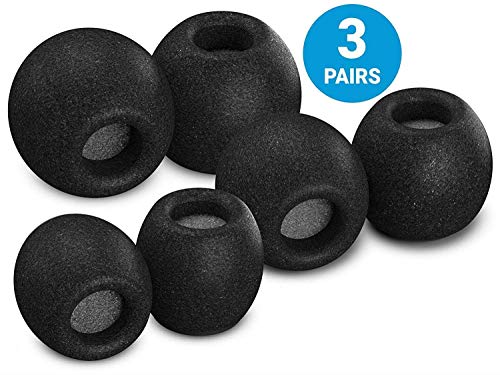 Comply Comfort Plus Tsx-100 Memory Foam Earphone Tips, Fits Etymotic, Klipsch, Shure, Westone & More, Noise Reducing Replacement Earbud Tips, Secure Fit (S/M/L, 3 Pairs)