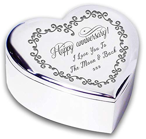Chris Bag Of Goodies Happy Anniversary I Love You To The Moon And Back Silver Trinket Box Romantic Novelty Keepsake Gifts Idea For Her Wife Wedding