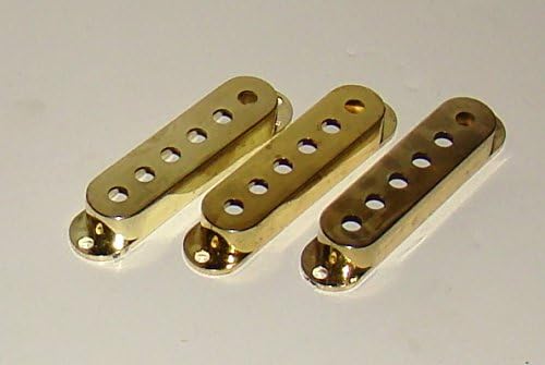 Replacement Pickup Covers for Single Coil Pickups, Set of 3, Gold Finish