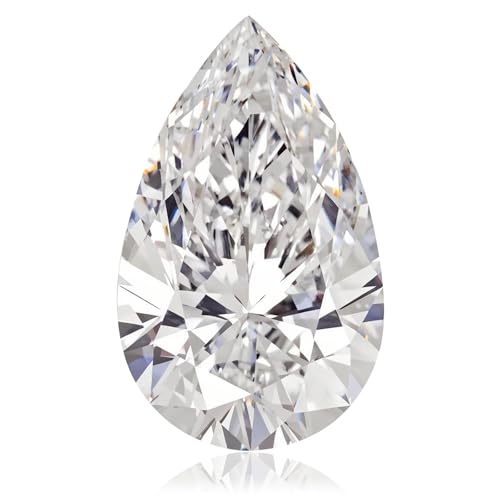 GemNexus Moissanite Loose Stone 0.5-10 Carat D Color VVS1 Clarity Pear Cut Moissanite Gemstones with GRA Certificate for Diamond Jewelry Making