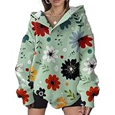 OSCORP Women's Oversized Floral Hoodie Casual Pullover Sweatshirt Loose Fit Hooded Top for Daily Wear Spring Fall