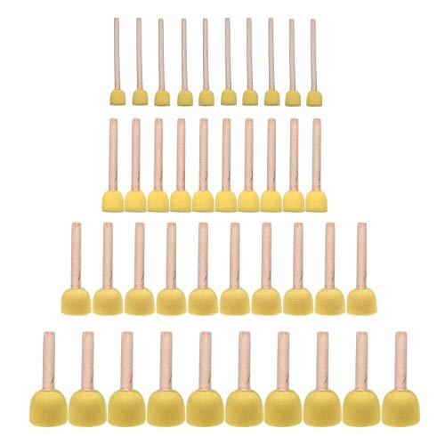 JMAF 40-Pieces Assorted Size Round Sponges Brush Set, Paint Tools for Kids - Thumbnail 7