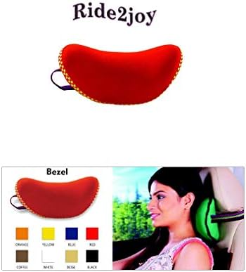 Ride2joy Soft Fabric Universal Removable Car Seat Neck Pillow with Adjustable Strap for Therapeutic Support Cervical Pain Relief Headrest Travel Cushion (Colour May-Vary)